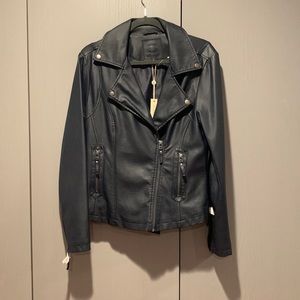 Max Studio Faux Leather Moto Biker Jacket